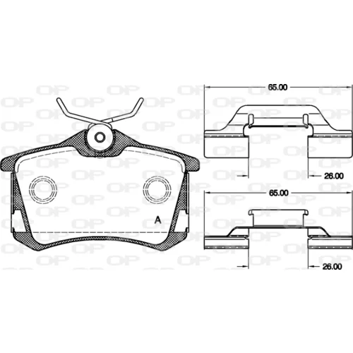 Sada brzdových platničiek kotúčovej brzdy OPEN PARTS BPE0263.50