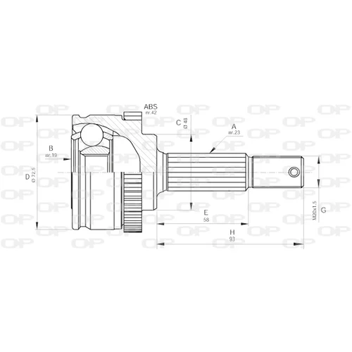 Sada kĺbov hnacieho hriadeľa OPEN PARTS CVJ5197.10