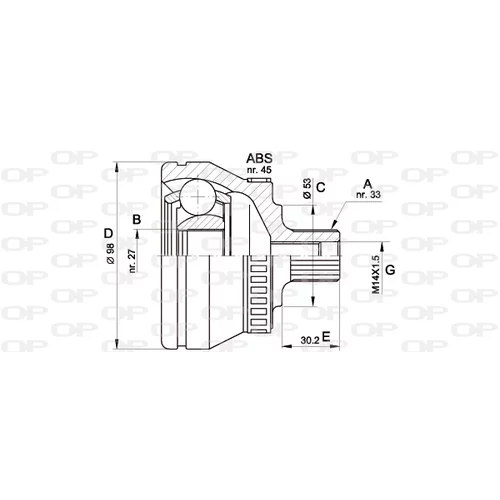 Sada kĺbov hnacieho hriadeľa CVJ5368.10 (OPEN PARTS)