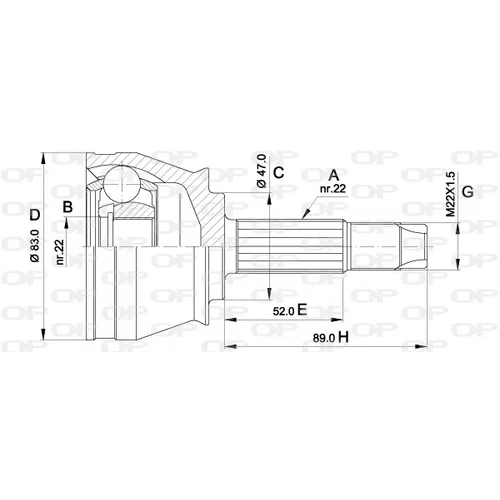 Sada kĺbov hnacieho hriadeľa OPEN PARTS CVJ5436.10