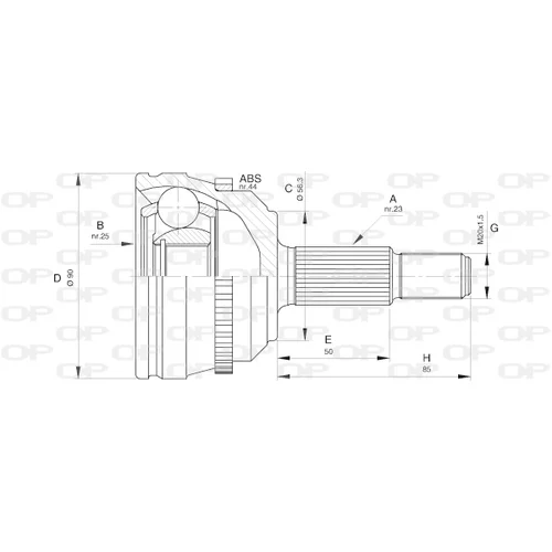 Sada kĺbov hnacieho hriadeľa OPEN PARTS CVJ5441.10