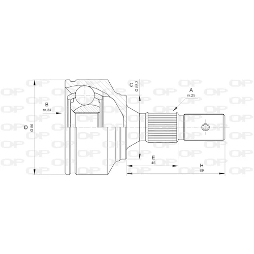 Sada kĺbov hnacieho hriadeľa OPEN PARTS CVJ5529.10