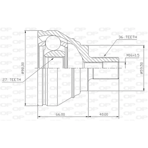 Sada kĺbov hnacieho hriadeľa OPEN PARTS CVJ5536.10