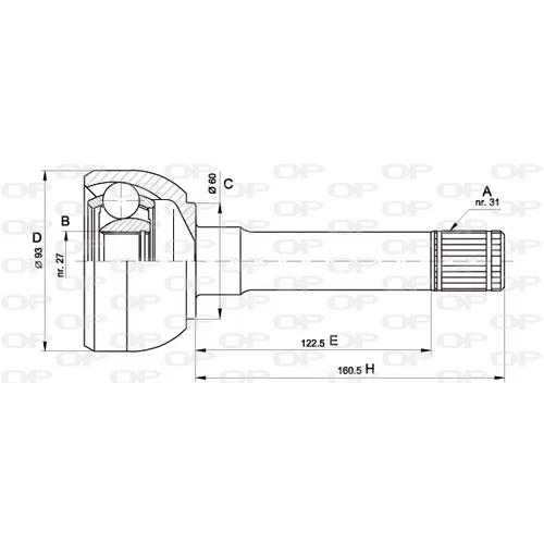 Sada kĺbov hnacieho hriadeľa OPEN PARTS CVJ5562.10