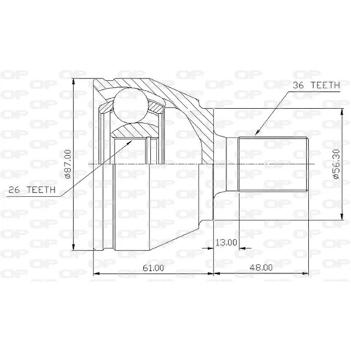 Sada kĺbov hnacieho hriadeľa OPEN PARTS CVJ5643.10