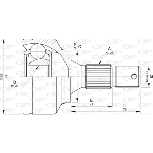 Sada kĺbov hnacieho hriadeľa OPEN PARTS CVJ5741.10