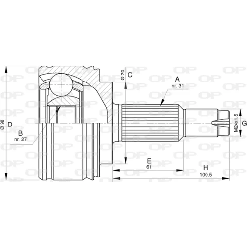 Sada kĺbov hnacieho hriadeľa OPEN PARTS CVJ5769.10