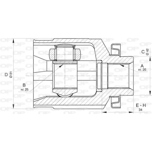 Sada kĺbov hnacieho hriadeľa OPEN PARTS CVJ5810.20