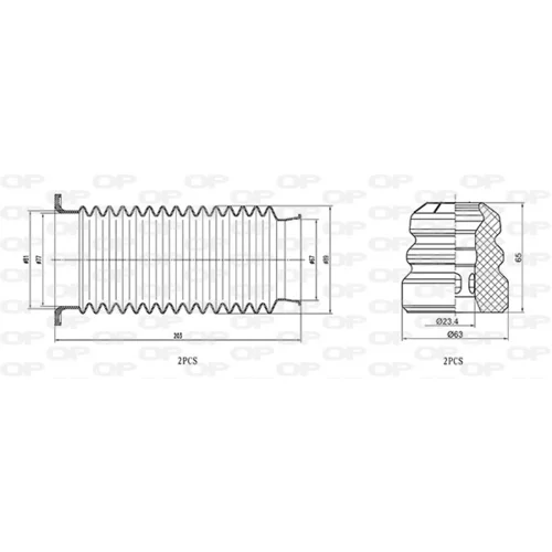 Ochranná sada tlmiča proti prachu OPEN PARTS DCK5040.04