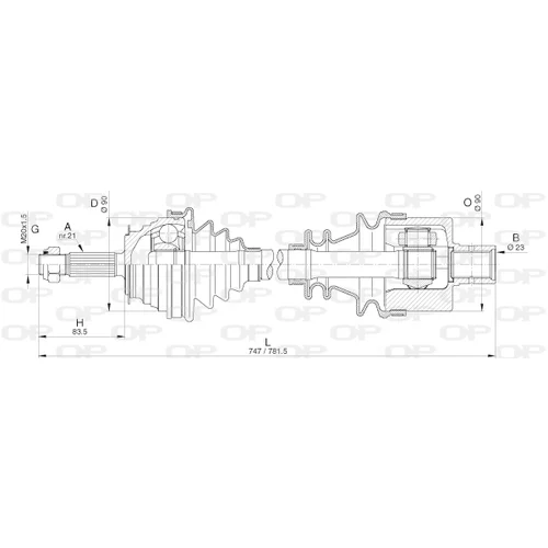 Hnací hriadeľ OPEN PARTS DRS6284.00