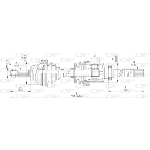 Hnací hriadeľ OPEN PARTS DRS6294.00