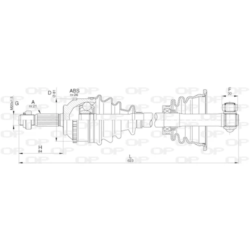 Hnací hriadeľ OPEN PARTS DRS6298.00