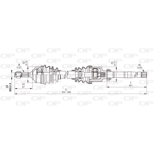 Hnací hriadeľ OPEN PARTS DRS6337.00