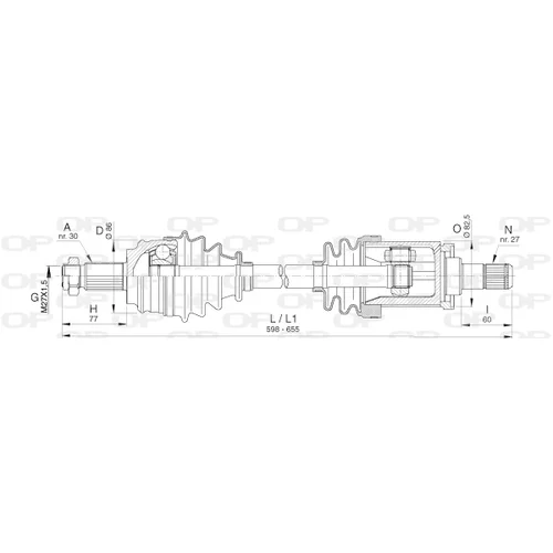 Hnací hriadeľ OPEN PARTS DRS6395.00