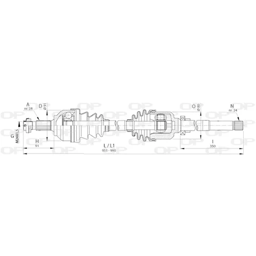 Hnací hriadeľ OPEN PARTS DRS6403.00