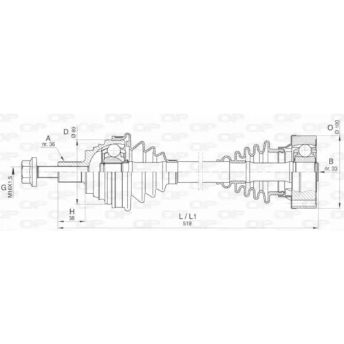 Hnací hriadeľ OPEN PARTS DRS6418.00