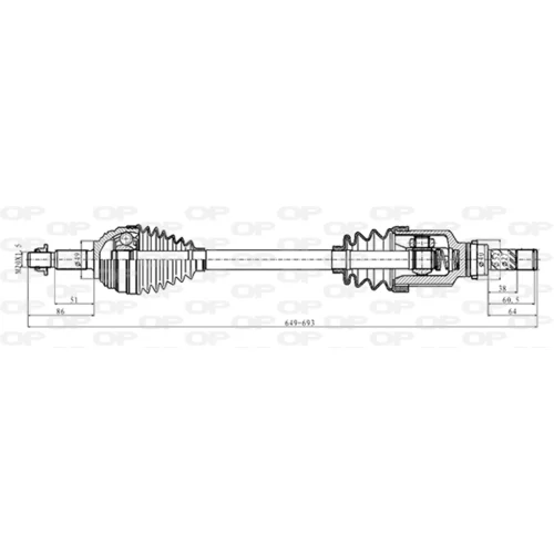 Hnací hriadeľ OPEN PARTS DRS6447.00