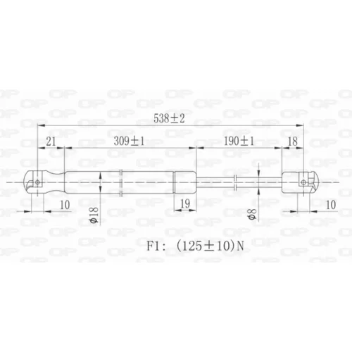 Plynová vzpera, kapota motora OPEN PARTS GSR6118.00