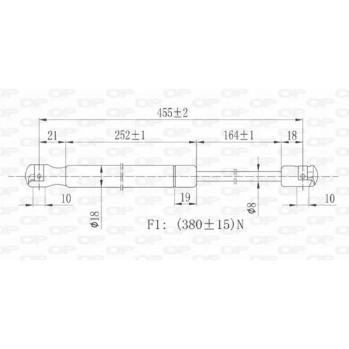 Pneumatická pružina, Batožinový/nákladný priestor GSR6123.00 (OPEN PARTS) - obr. 1