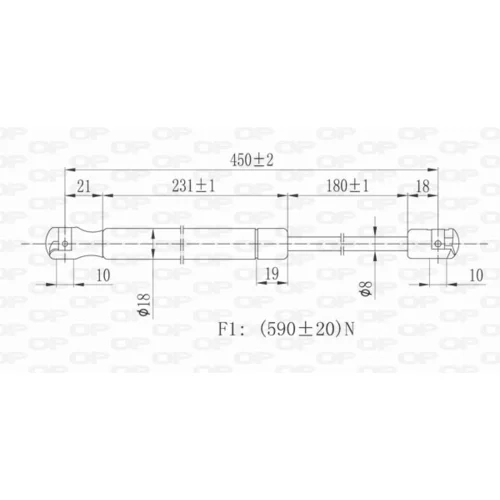 Pneumatická pružina, Batožinový/nákladný priestor GSR6127.00 (OPEN PARTS) - obr. 1