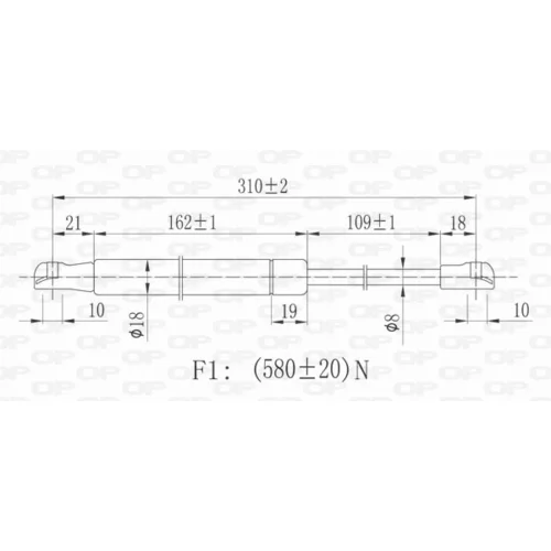 Pneumatická pružina, Batožinový/nákladný priestor GSR6188.00 (OPEN PARTS) - obr. 1