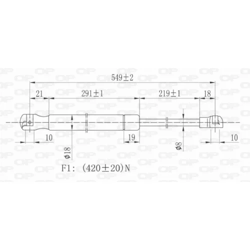 Pneumatická pružina, Batožinový/nákladný priestor GSR6193.00 (OPEN PARTS) - obr. 1