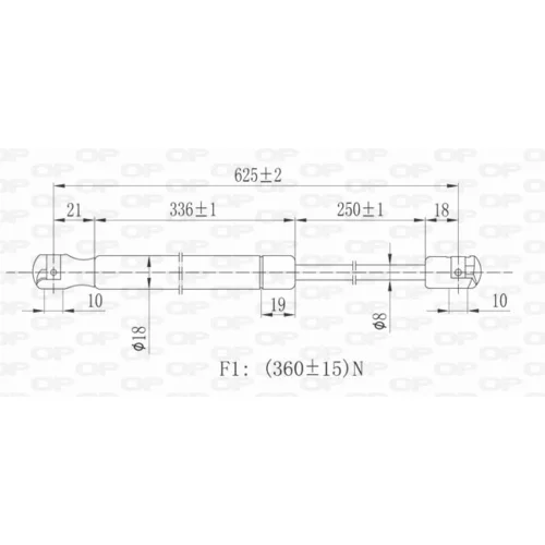 Pneumatická pružina, Batožinový/nákladný priestor GSR6322.00 (OPEN PARTS) - obr. 1