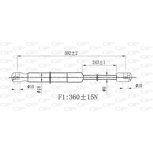 Plynová vzpera, kapota motora OPEN PARTS GSR6447.00