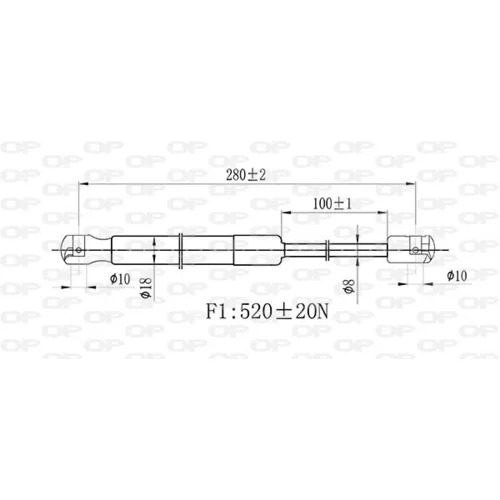 Pneumatická pružina, Batožinový/nákladný priestor GSR6451.00 (OPEN PARTS) - obr. 1