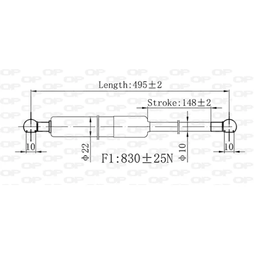Pneumatická pružina, Batožinový/nákladný priestor GSR6553.00 (OPEN PARTS) - obr. 1