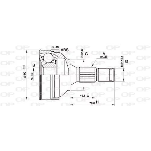 Sada kĺbov hnacieho hriadeľa CVJ5176.10 (OPEN PARTS)
