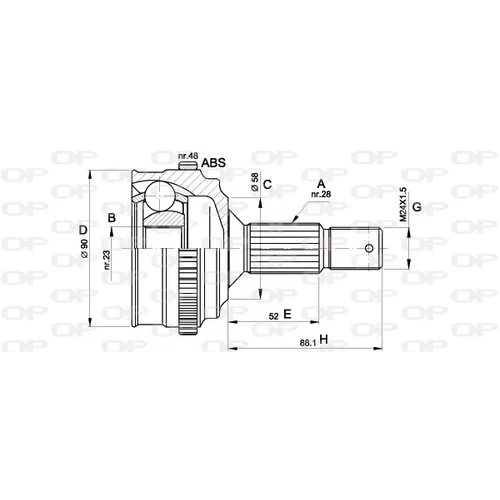 Sada kĺbov hnacieho hriadeľa OPEN PARTS CVJ5179.10