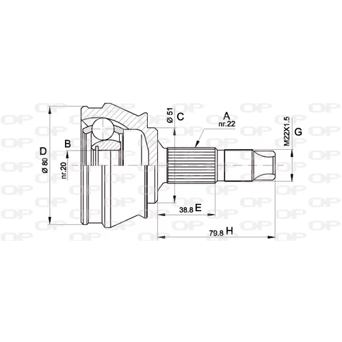 Sada kĺbov hnacieho hriadeľa OPEN PARTS CVJ5305.10
