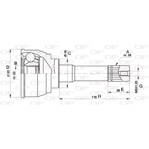 Sada kĺbov hnacieho hriadeľa CVJ5367.10 (OPEN PARTS)