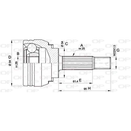 Sada kĺbov hnacieho hriadeľa OPEN PARTS CVJ5372.10