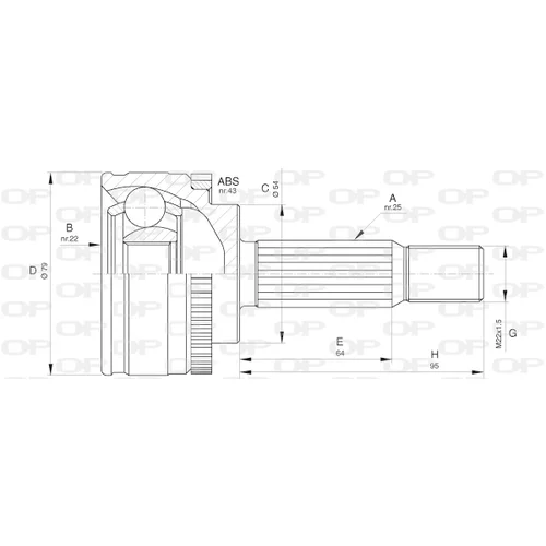 Sada kĺbov hnacieho hriadeľa OPEN PARTS CVJ5661.10