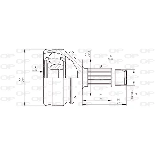 Sada kĺbov hnacieho hriadeľa OPEN PARTS CVJ5679.10