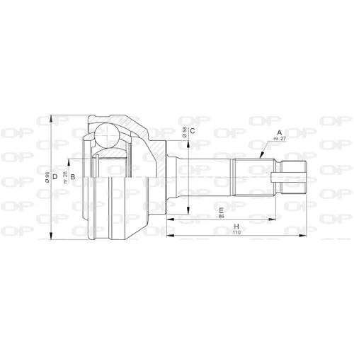 Sada kĺbov hnacieho hriadeľa OPEN PARTS CVJ5703.10