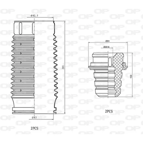 Ochranná sada tlmiča proti prachu OPEN PARTS DCK5054.04