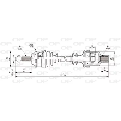 Hnací hriadeľ OPEN PARTS DRS6140.00
