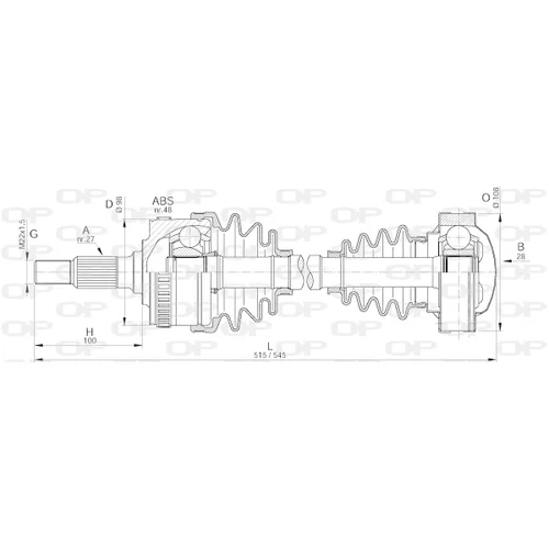 Hnací hriadeľ OPEN PARTS DRS6153.00