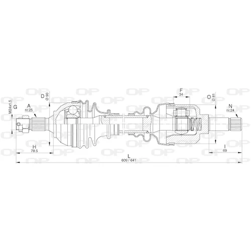 Hnací hriadeľ OPEN PARTS DRS6281.00
