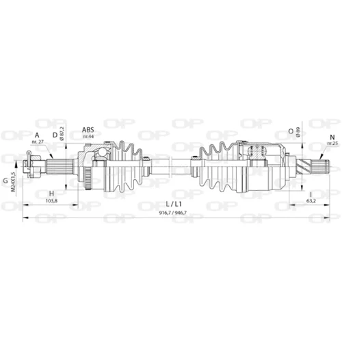 Hnací hriadeľ OPEN PARTS DRS6378.00