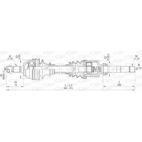 Hnací hriadeľ OPEN PARTS DRS6457.00