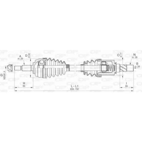 Hnací hriadeľ OPEN PARTS DRS6478.00