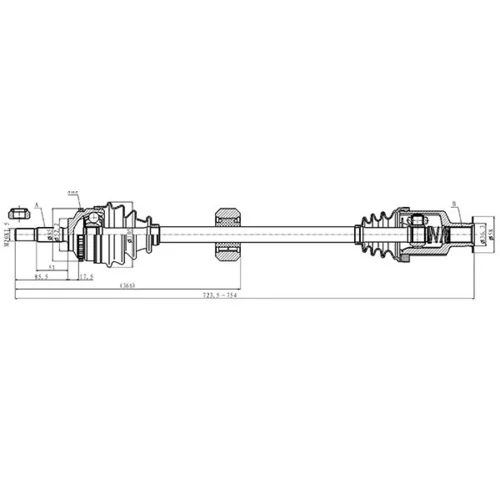 Hnací hriadeľ OPEN PARTS DRS6508.00