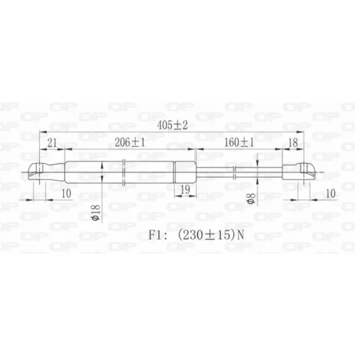 Plynová vzpera, kapota motora OPEN PARTS GSR6030.00