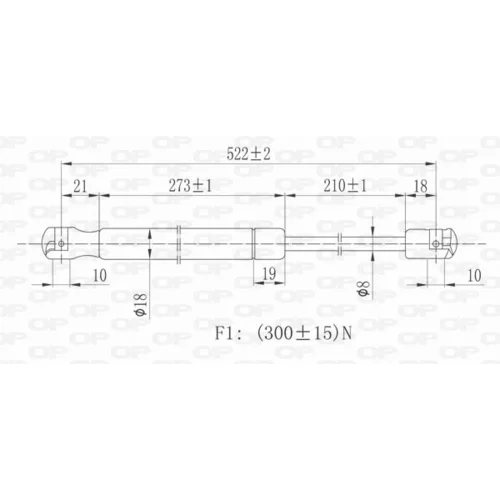 Pneumatická pružina, Batožinový/nákladný priestor GSR6360.00 (OPEN PARTS) - obr. 1