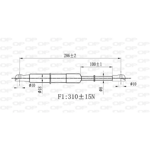 Pneumatická pružina, Batožinový/nákladný priestor GSR6437.00 (OPEN PARTS) - obr. 1