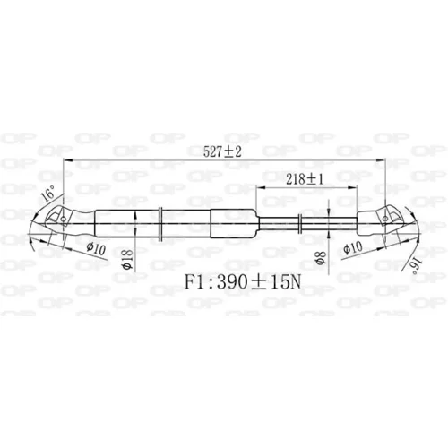 Pneumatická pružina, Batožinový/nákladný priestor GSR6491.00 (OPEN PARTS) - obr. 1